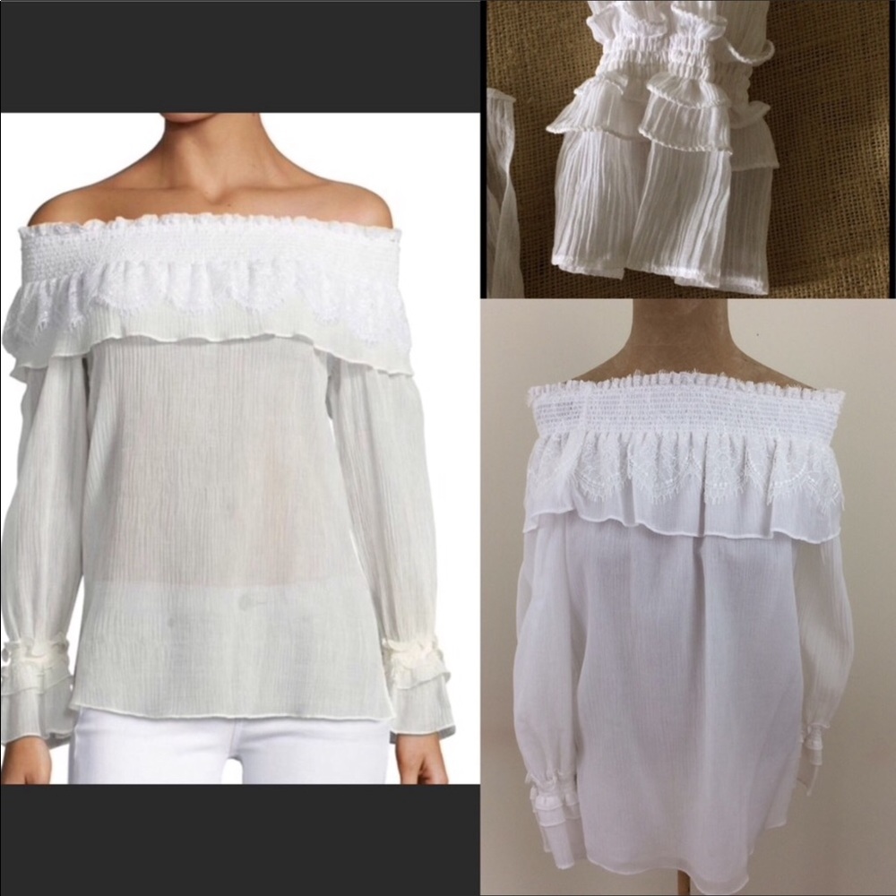 Kobi Halperin Off The Shoulder blouse White Small